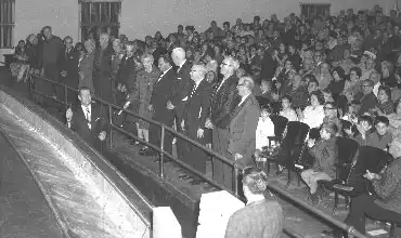 people in crowd in the 1950